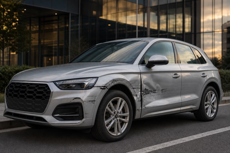 Повреждённый Audi Q5 после ДТП
